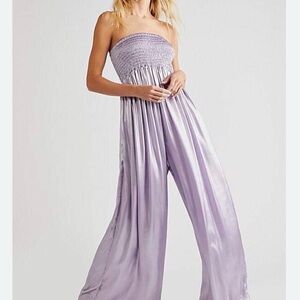 Free People Strapless Lilac Jumpsuit